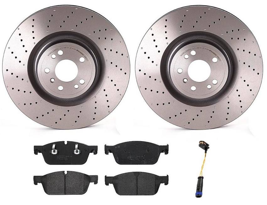 Mercedes Brakes Kit - Brembo Pads and Rotors Front (375mm) (Low-Met) 1664210912 - Brembo 1518705KIT